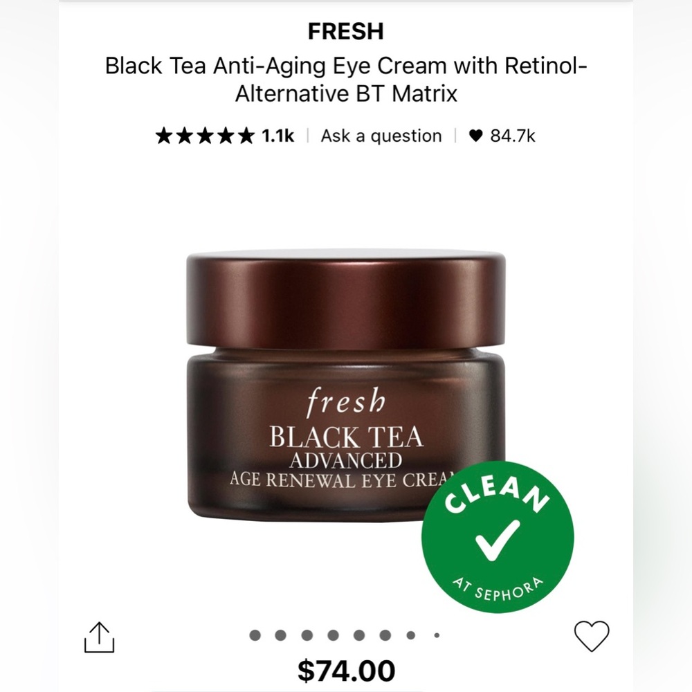 Fresh Black Tea Advanced Age Renewal Eye Cream with BT Matrix (NWT)